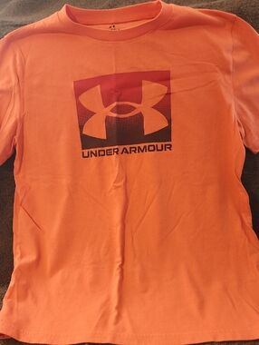Under Armour Orange Crew Neck Tee with Large Logo